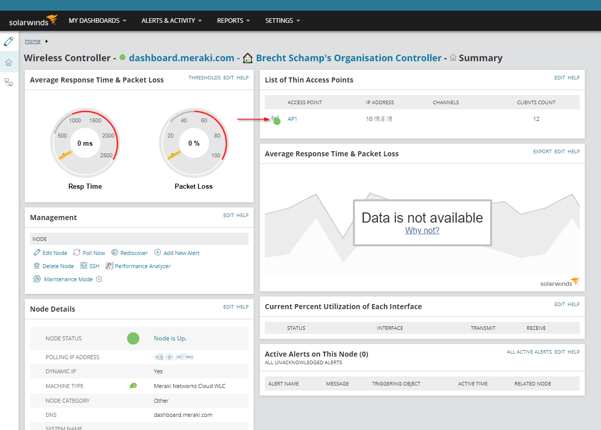 Meraki Dashboard Integration with enterprise Solarwind The Meraki