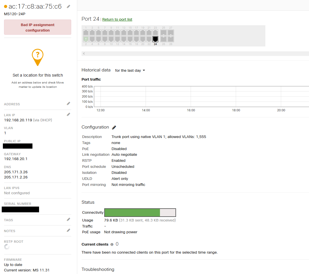 disabled gateway (bad ip assignment)