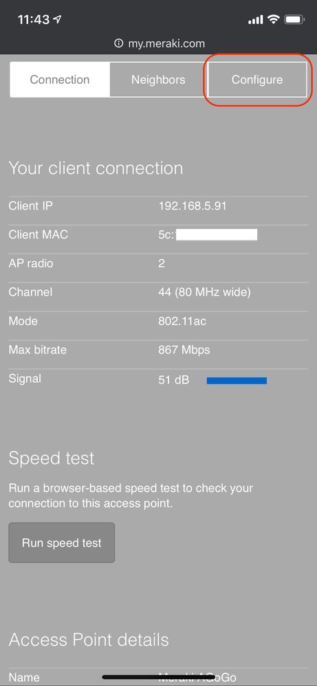 Meraki Go Local Status Page