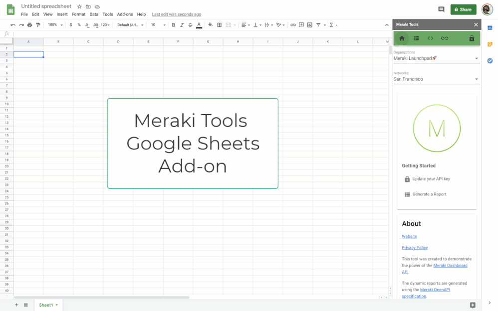 Solved Meraki Tools for Google Sheets addon The Meraki Community