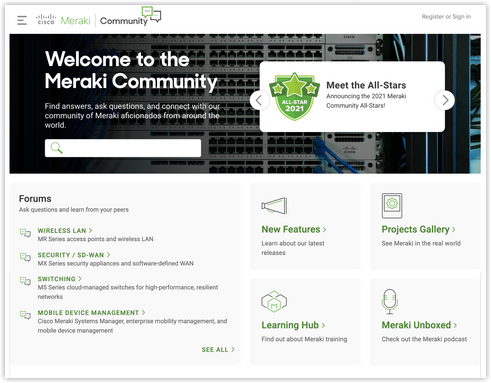 New community homepage