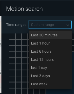 Motion Search preset ranges