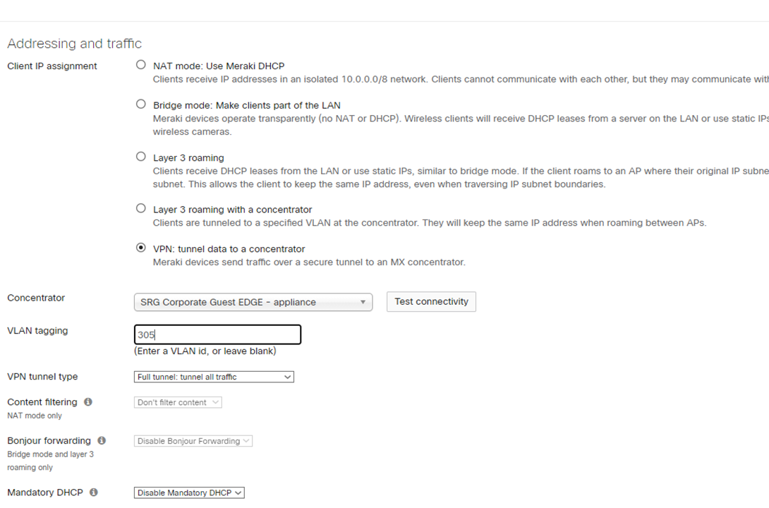 SSID Tunneling on MX, different VLANS - The Meraki Community