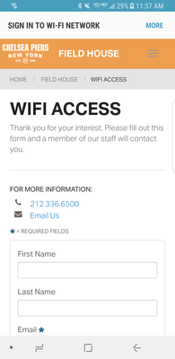 Android WiFi Access Form