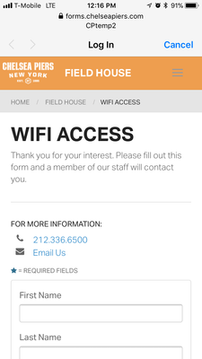 iOS WiFi Access Form