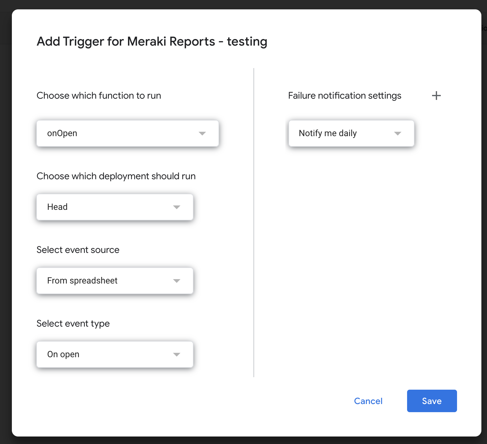 Meraki Dashboard Reports with Google Sheets - The Meraki Community