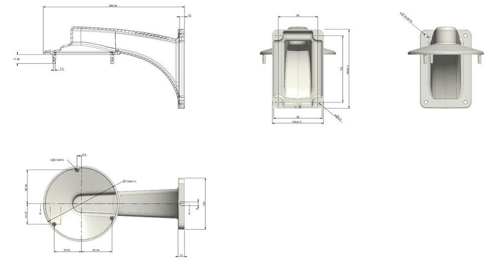 Wall Arm Mount Measurements Bolt Holes.JPG