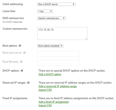 Configuraciones de DHCP