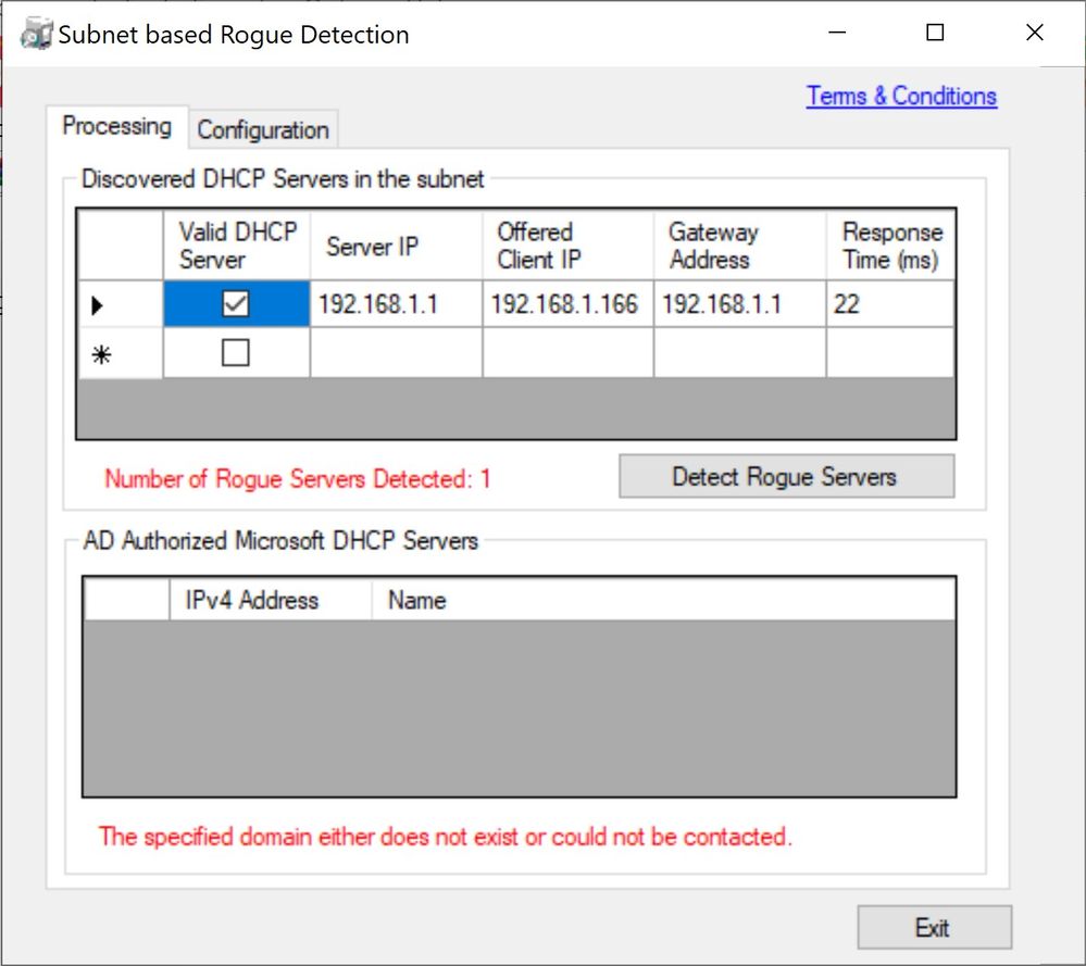 correct DHCP server..only 1