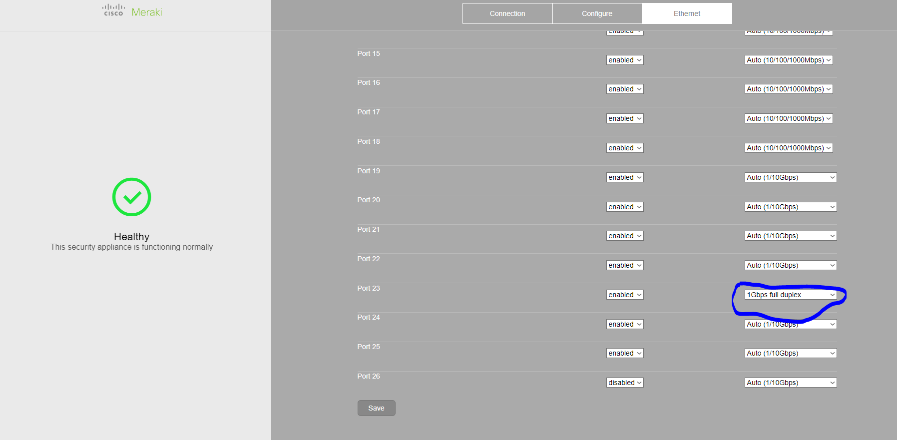 Solved Basic Speed/Duplex functionality of device ports The Meraki