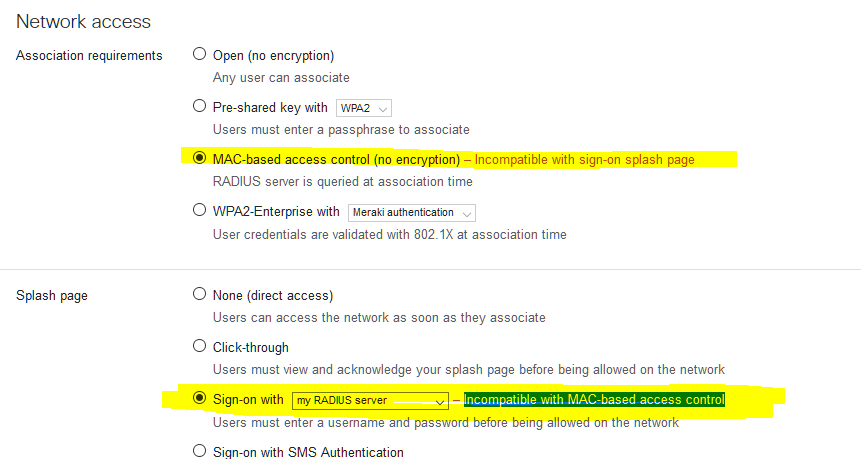 Re: MAC-Based Access Control and external captive portal - The Meraki  Community