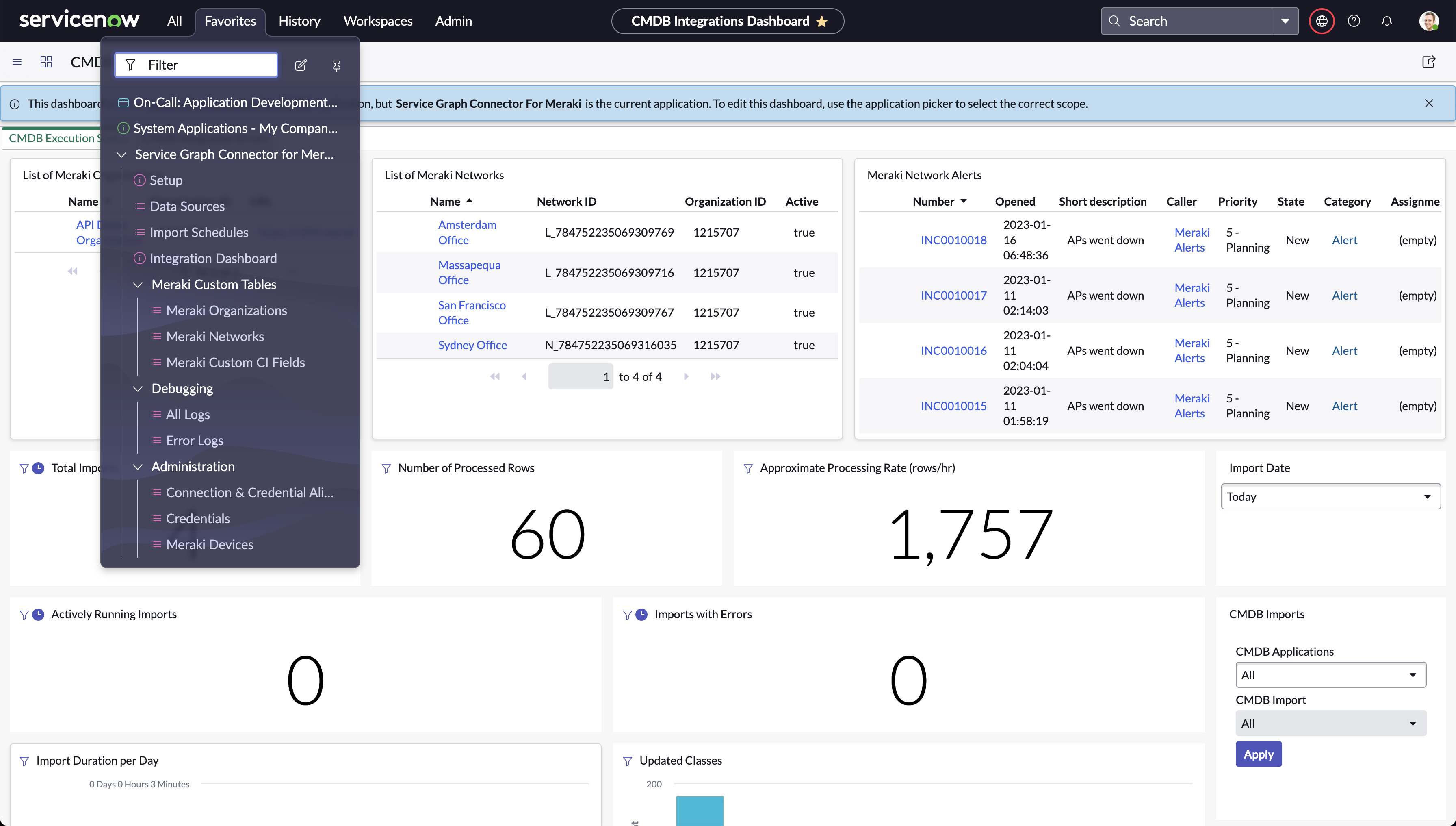 ServiceNow ServiceGraph Connector for Meraki v1.3 Released The