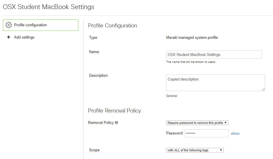 Imported.PNG Copied profile in new network