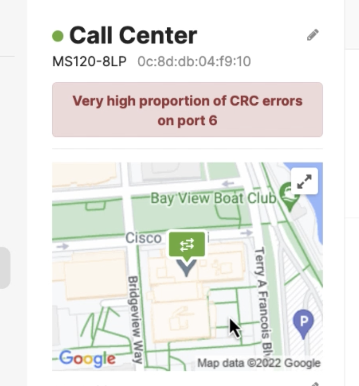 Cisco Meraki MS Switch CRC Errors