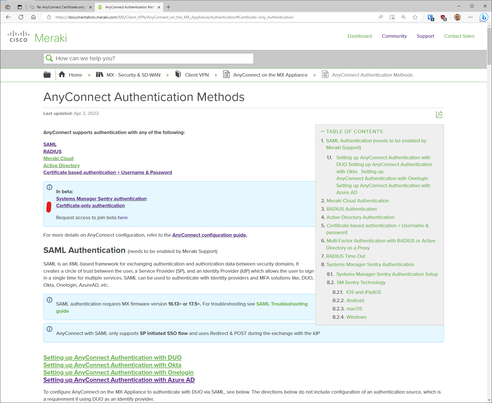 AnyConnect Certificate only authentication beta experiences The