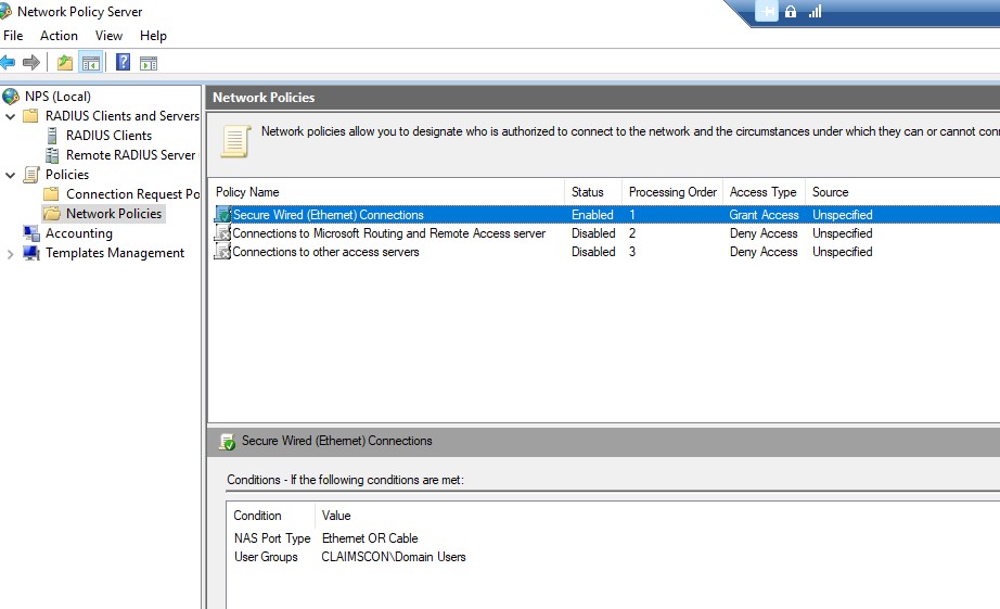 802.1x Wired connection with RADIUS server authentication The Meraki