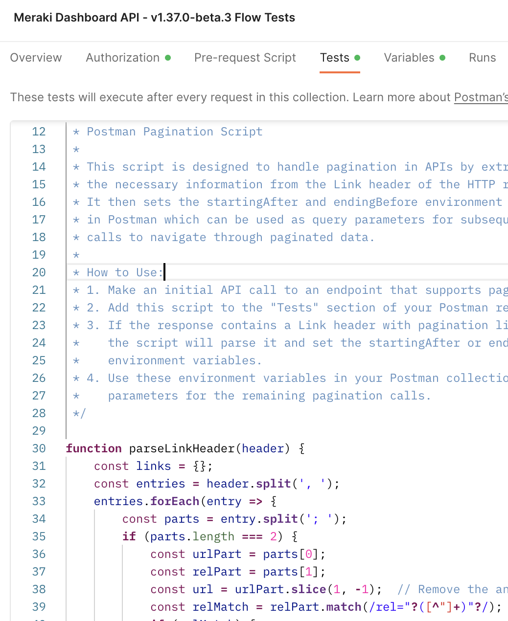 Re Pagination in Postman The Meraki Community