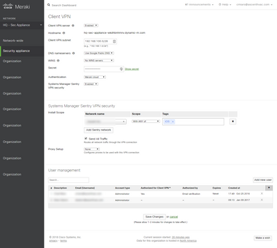 Client Config from Dashboard