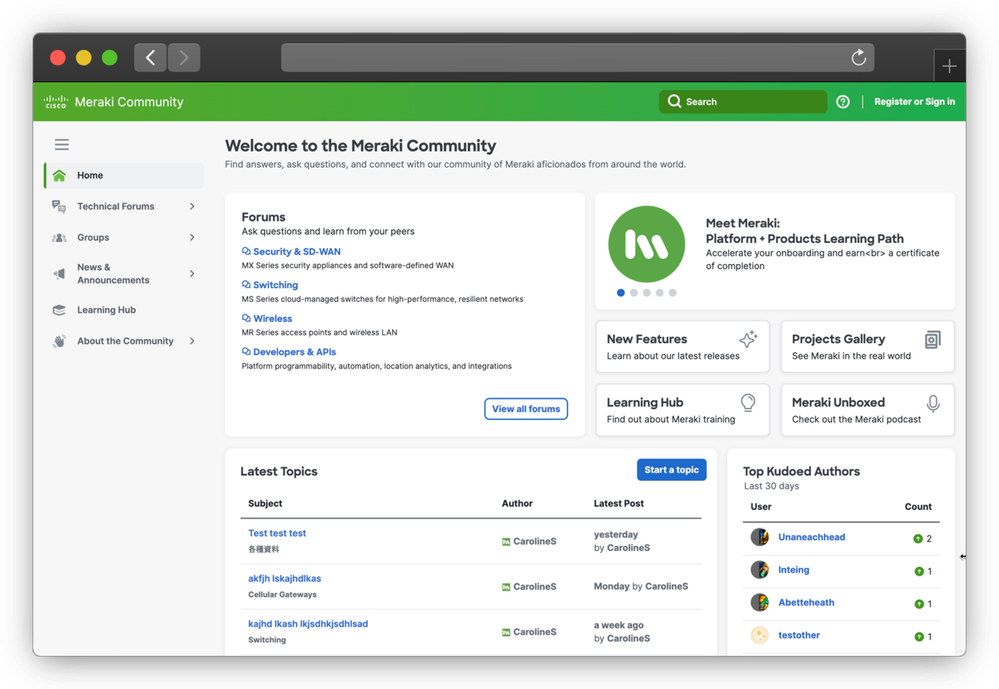 Preview of Community Home Page with new look & feel