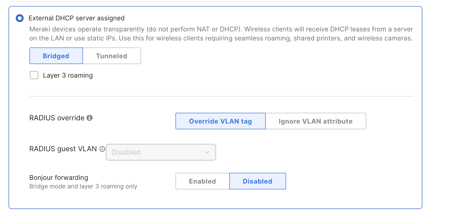 meraki mx dynamic vlan assignment