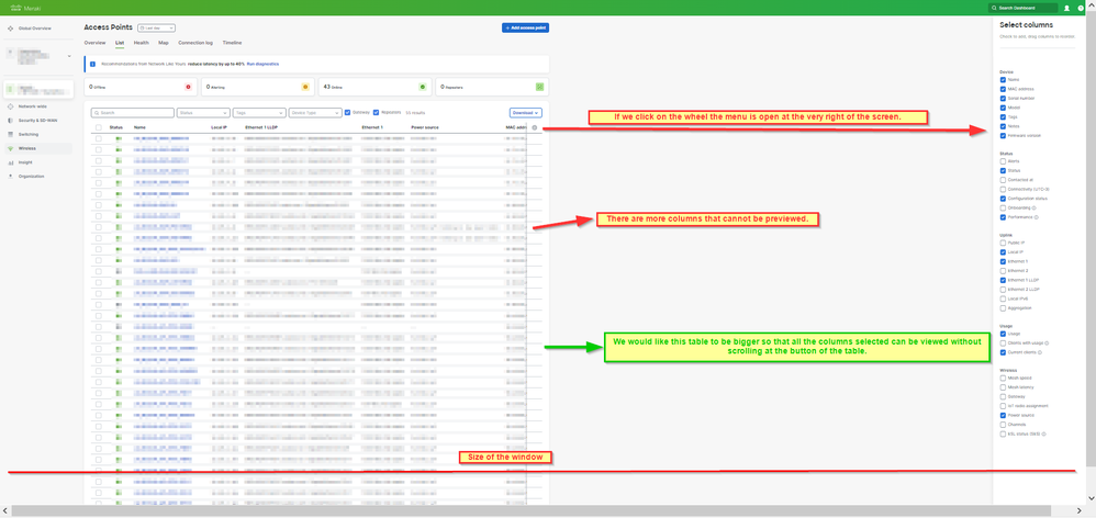 Meraki portal Web Interface