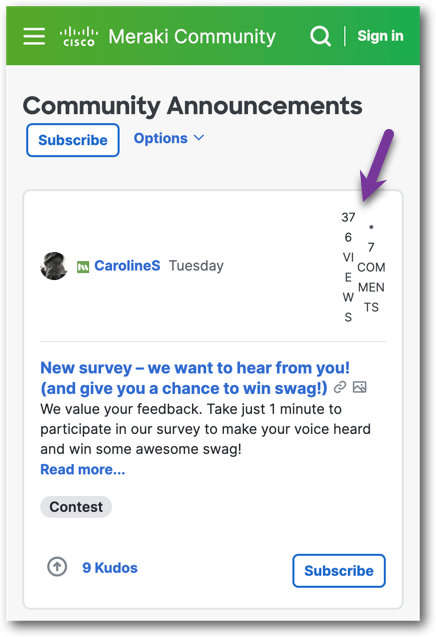 "Views" & "Comments" were smushed! Not any more.