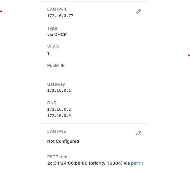 Present DHCP Setting