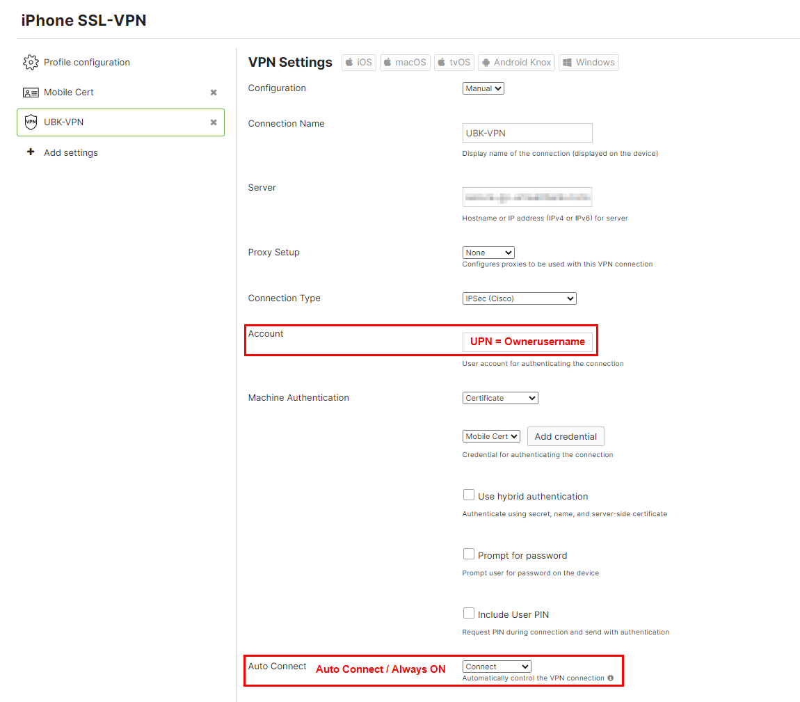 Configuring Always-On IPSec VPN with AD UPN Authentication for iPhones ...
