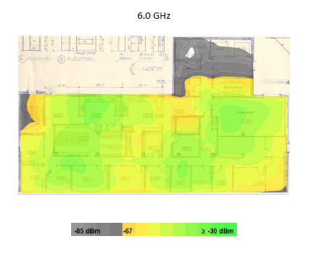 Predicted Signal Strength on 6.0 GHz band