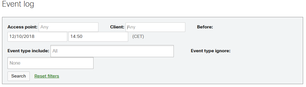 Solved: Event log from a specific SSID - The Meraki Community