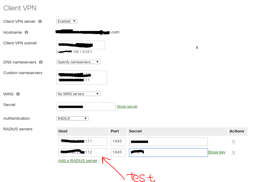 How to test a second new RADIUS server (NPS) for vpn clients The