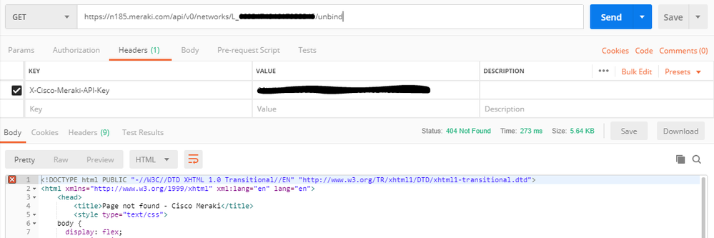 postman - unbind api call - http 404.PNG postman - unbind api call - http 404.PNG