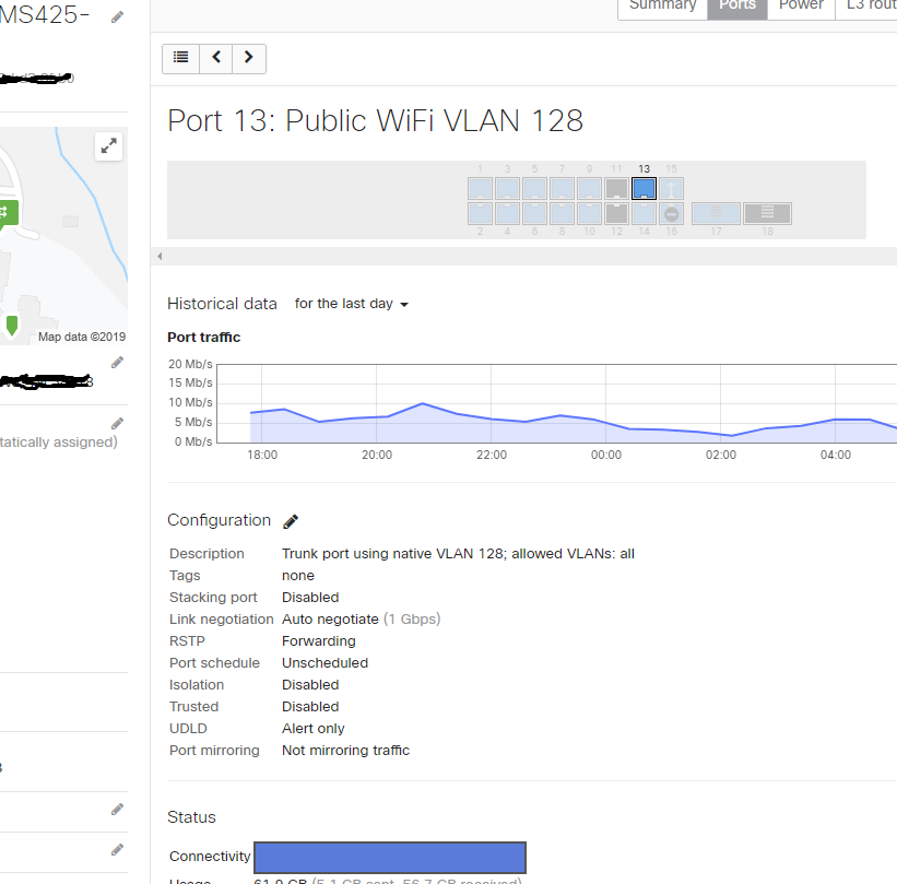 Connect LAN port to COREMS425 w/tag 128