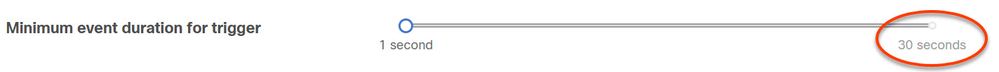 Minimum event duration for trigger