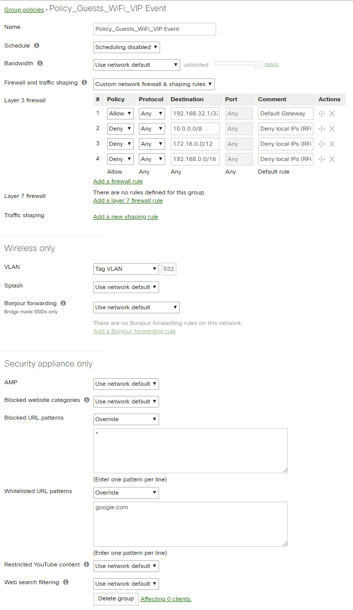 Solved: URL Filtering only for a specific SSID / VLAN - The Meraki
